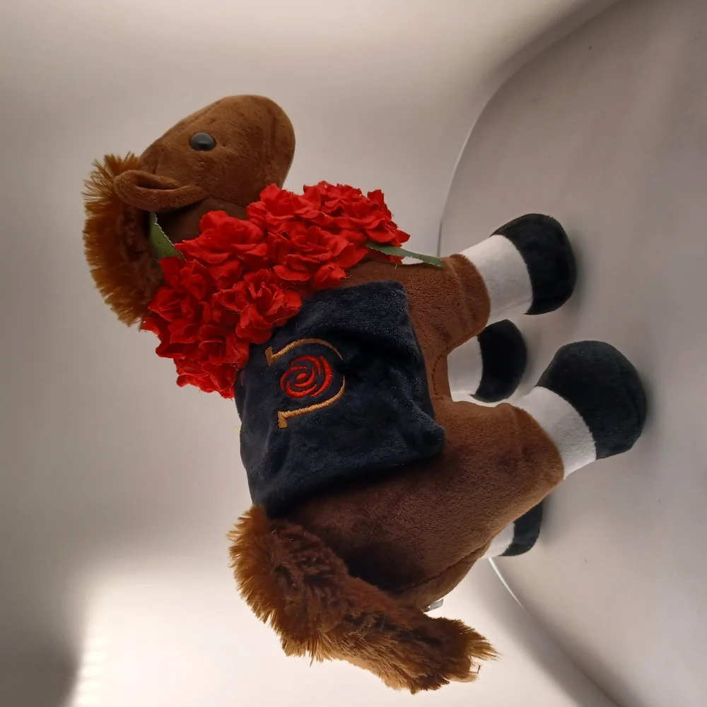 Brown Pony Horse Plushie with Red Accents
